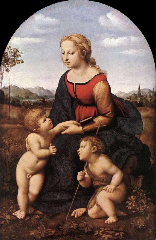 RAFFAELLO Sanzio The Virgin and Child with Saint John the Baptist (La Belle Jardinire)  af France oil painting art